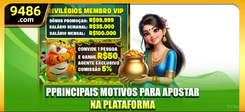 Imagem promocional da 813bet mostrando a plataforma e suas vantagens